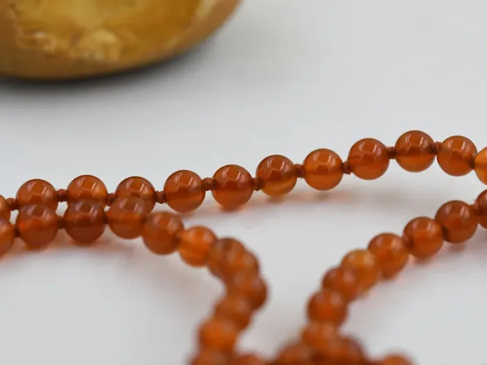 Gold Necklace with Carnelian