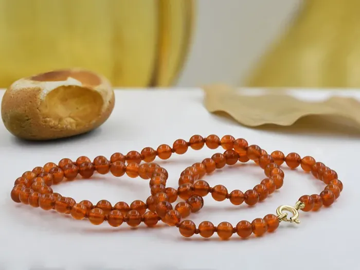 Gold Necklace with Carnelian