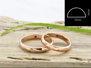Rose Gold Ring with Hammered Finish