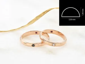 Alianza de Oro Rosa Acabado Martelé