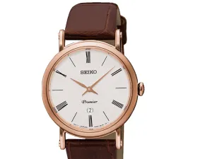 Reloxo Seiko Premier Extraplano Cuarzo IP Rosé