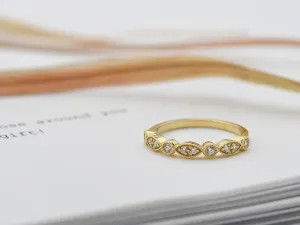 Alianza Victoriana de Oro Amarillo con Diamantes