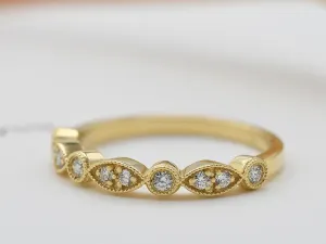 Anel Victoriano de Ouro con Diamantes