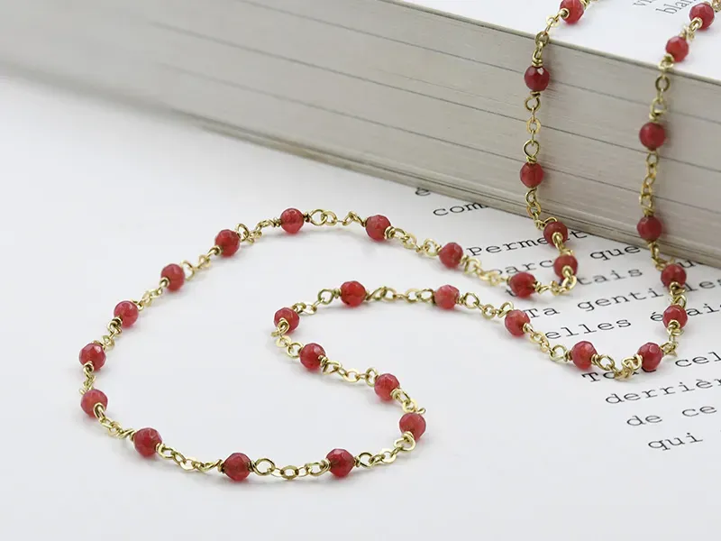 Gold choker with Carnelian