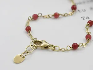Gold choker with Carnelian