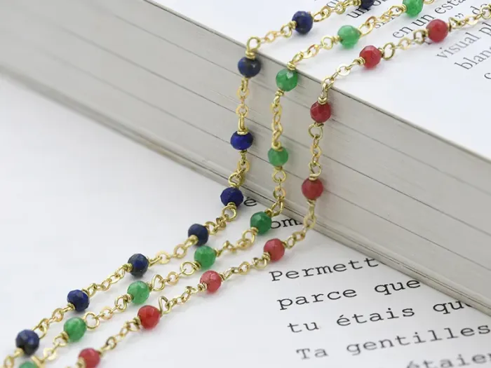 Gold Choker with Lapislazuli