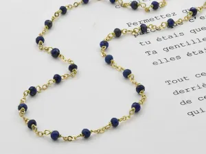 Gold Choker with Lapislazuli