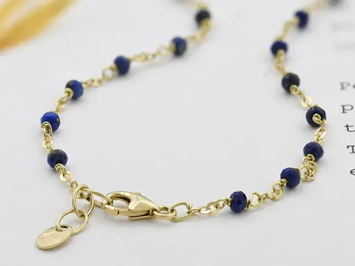 Gold Choker with Lapislazuli