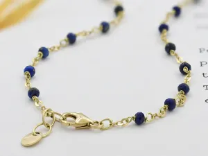 Gargantilla de Ouro con Lapislázulis