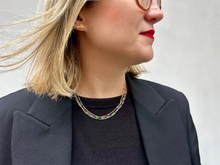 Gold Choker with Lapislazuli