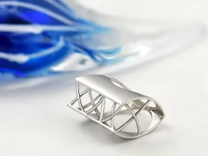 Anel Shark de Ouro Branco