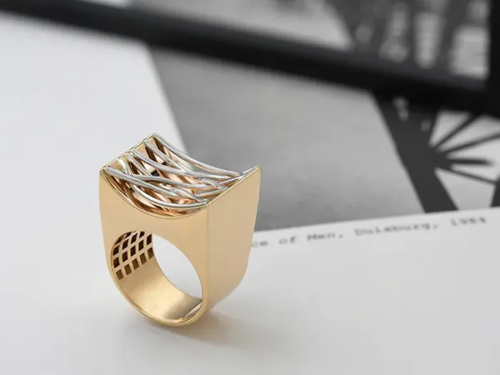 Anillo Foster de Oro Blanco y Rosa