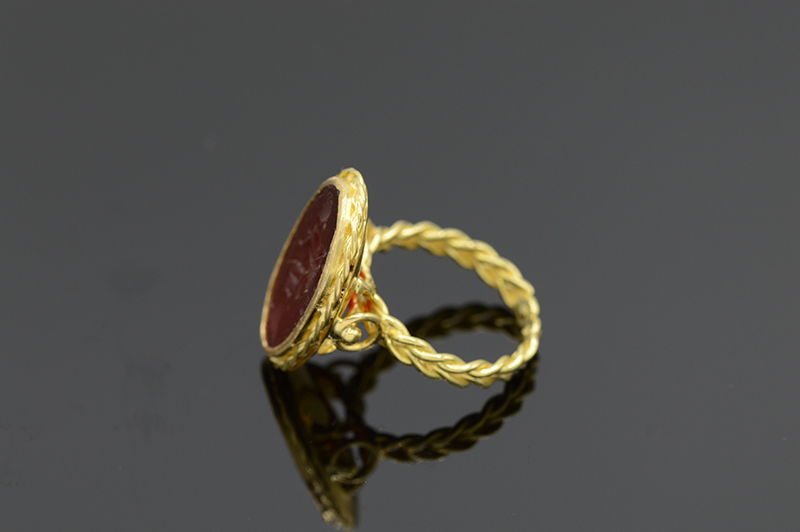 anillo de graduación anillo de sello rosado de Gante Anillo de sello de rectángulo de cornalina tamaño de anillo 5.25 Joyería Anillos Anillos con sello oro amarillo de 10 quilates 