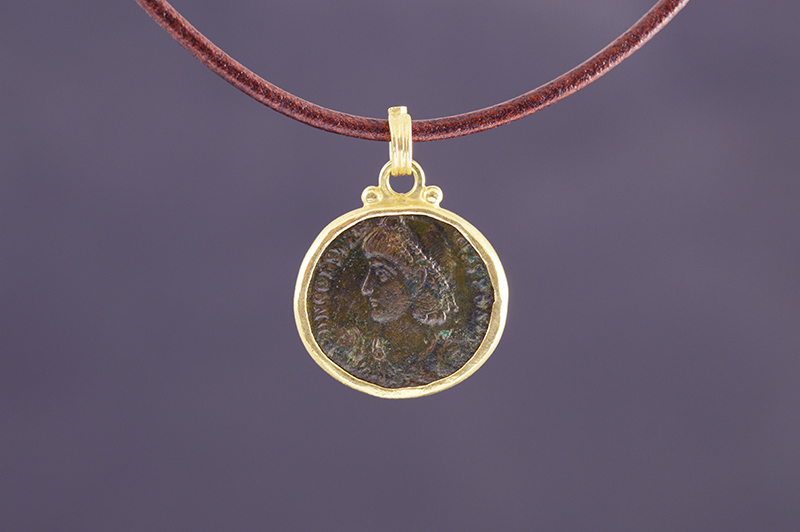 Elan Ancient roman Monedas Oro Bisel Colgante Firmado Elan En Buen Estado # Ah 